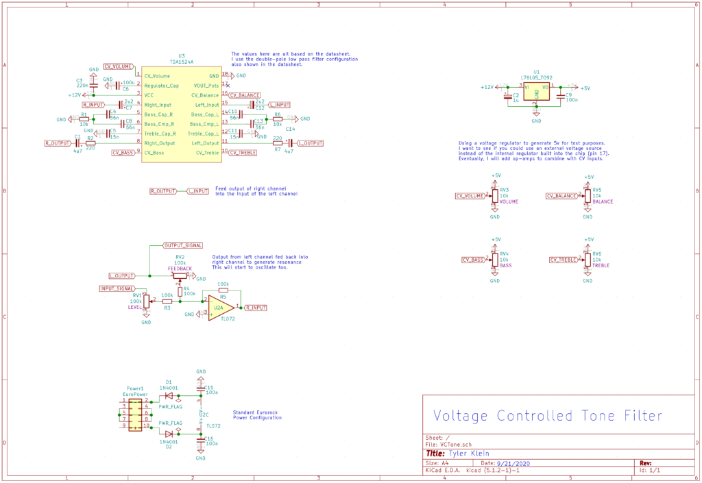 VC Tone Control Schematic