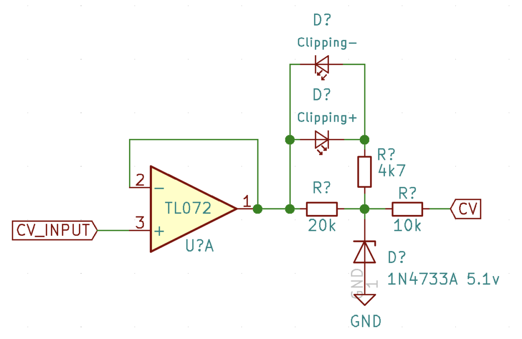 CV Clipping Circuit with positive and negative indicators